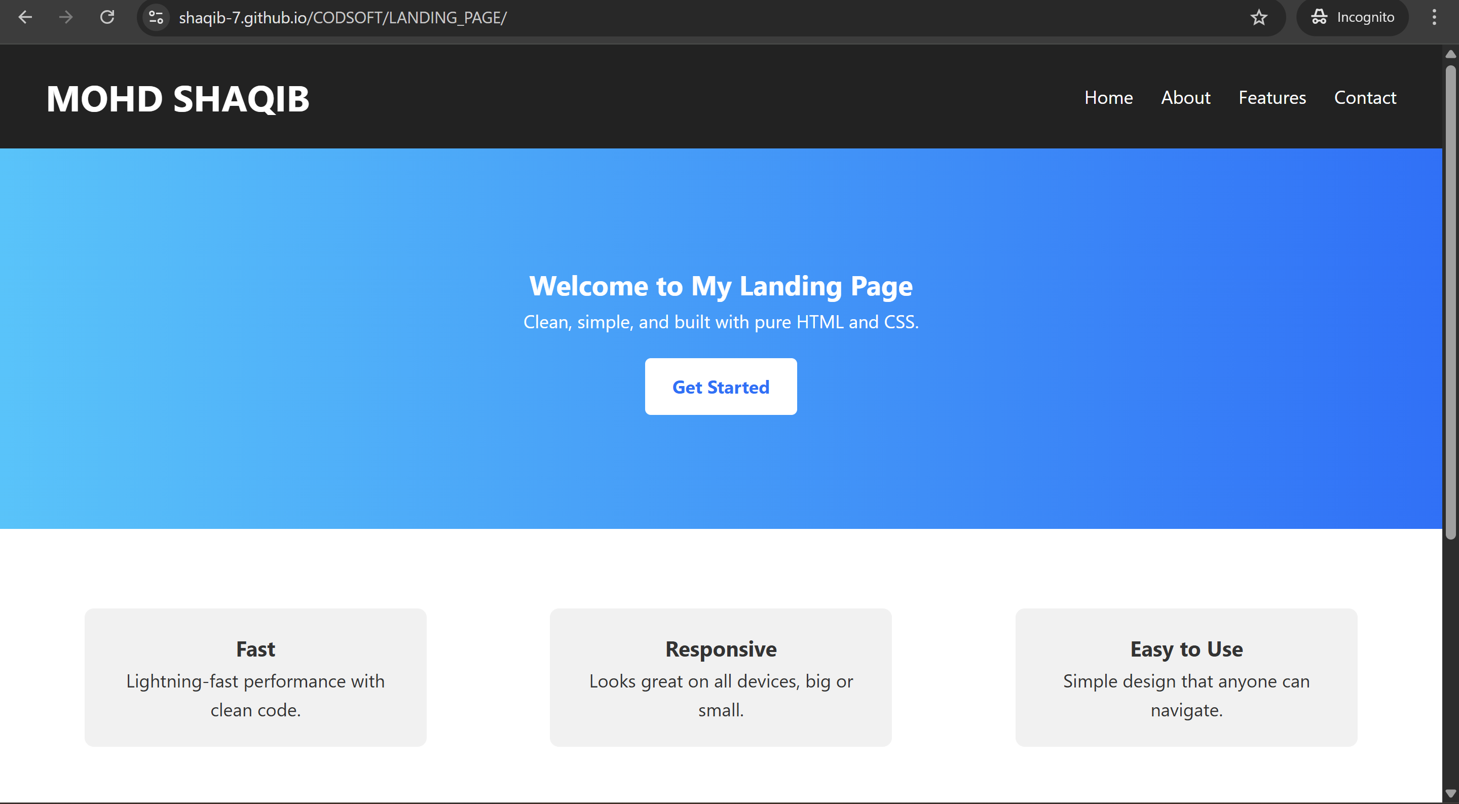 Landing Page Screenshot